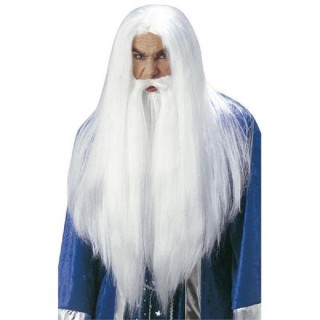 Perruque de Magicien Merlin,Père Fouras, Gandalf