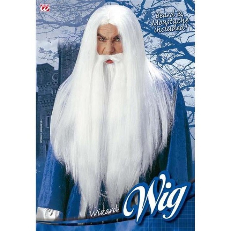 Perruque de Magicien Merlin,Père Fouras, Gandalf