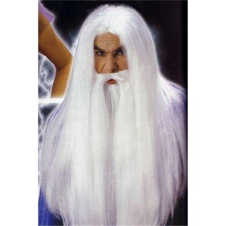 Perruque de Magicien Merlin,Père Fouras, Gandalf
