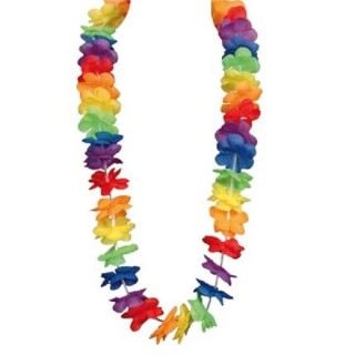 Collier de fleurs Hawaïen Luxe multicolore