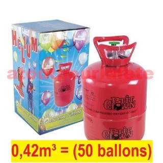 Bouteille d' Hélium jetable 0,42m³  (50 ballons) (ballons non compris)