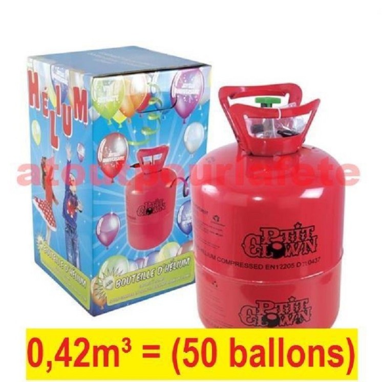 Bouteille d' Hélium jetable 0,42m³  (50 ballons) (ballons non compris)