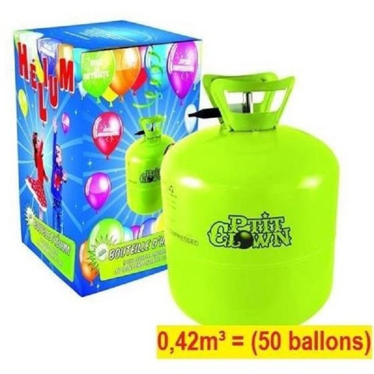 Bouteille d' Hélium jetable 0,42m³  (50 ballons) (ballons non compris)