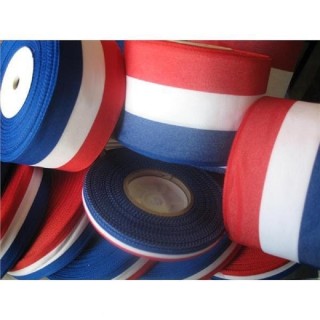 Bobine de 25m de Ruban tricolore - Diverses largeur ((viscose)