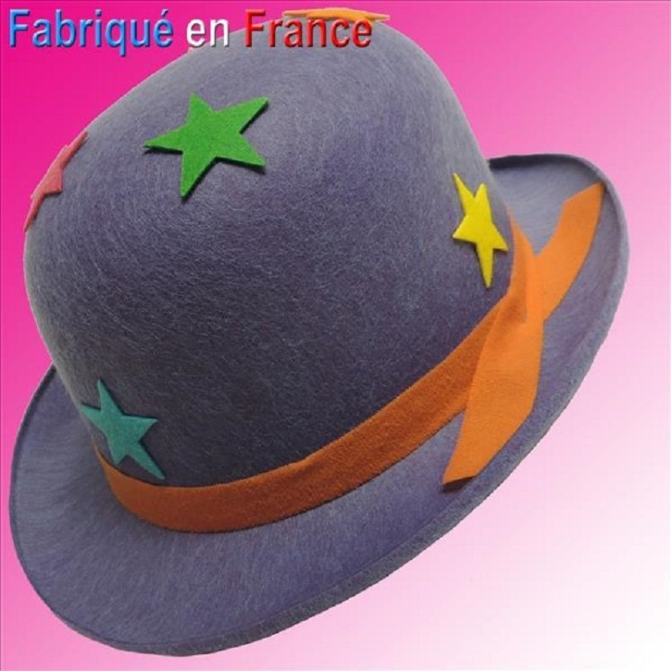 Chapeau Melon de Clown à Etoiles Adulte (taille 57)