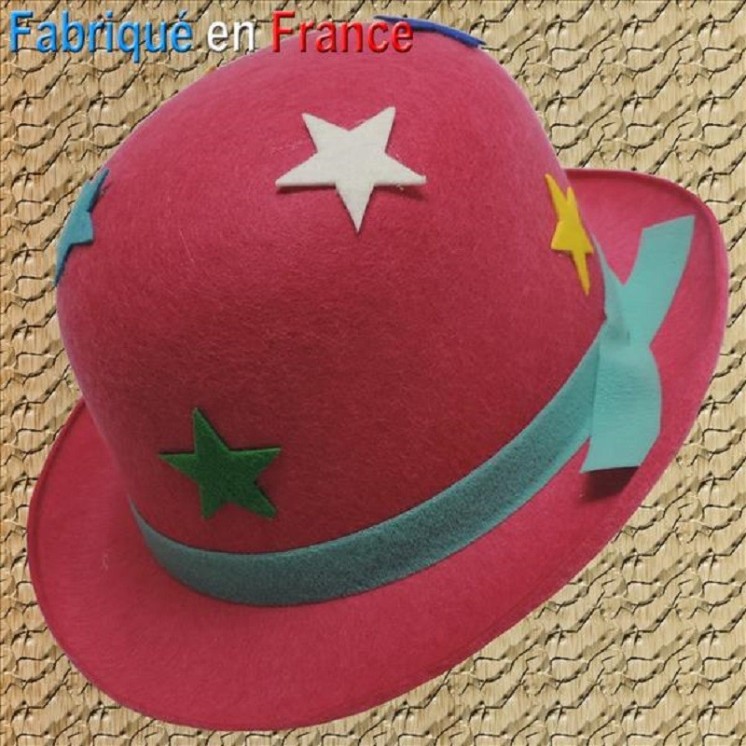 Chapeau Melon de Clown Adulte (Motif étoilé) (taille 57)