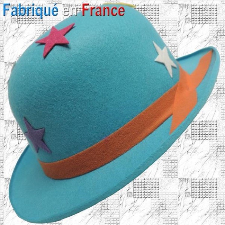 Chapeau Melon de Clown à Etoiles Adulte (taille 57)