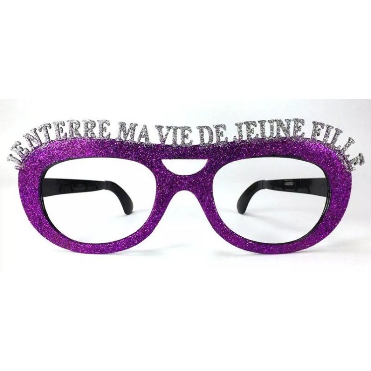 Lunette à paillettes "j'enterre ma vie de "Jeune Fille" ou "Jeune garçon"  EVJF - EVG