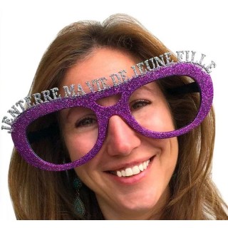 Lunette à paillettes "j'enterre ma vie de "Jeune Fille" - "Jeune garçon"  EVJF - EVG