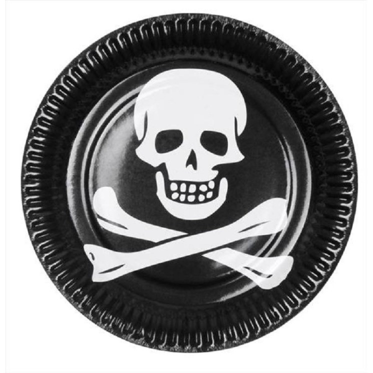 6 assiettes thème "Pirate" (23cm)