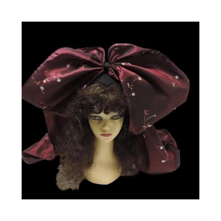Coiffe Alsacienne traditionnelle bordeaux