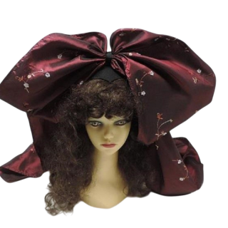 Coiffe Alsacienne traditionnelle bordeaux