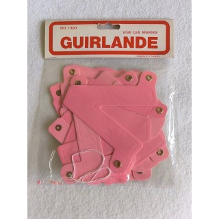 Guirlande "Vive les Mariés" - (carton) Rose dragée
