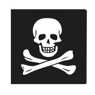 Lot de 12 serviettes "Pirate" 33X33cms