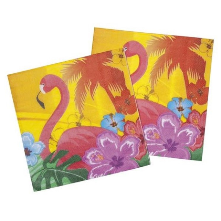 Lot de 12 serviettes papier "Hibiscus" 33x33cm