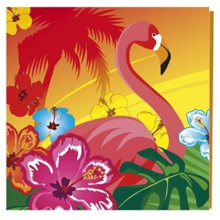 Lot de 12 serviettes papier "Hibiscus" 33x33cm