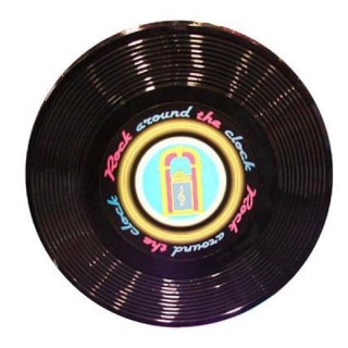 Décorations disque vinyl, (plastique) Ø58cm,