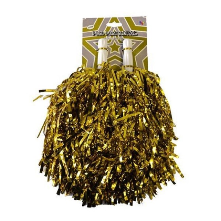 Pompon metallisé de Cheerleader, Pompom girl (la paire)