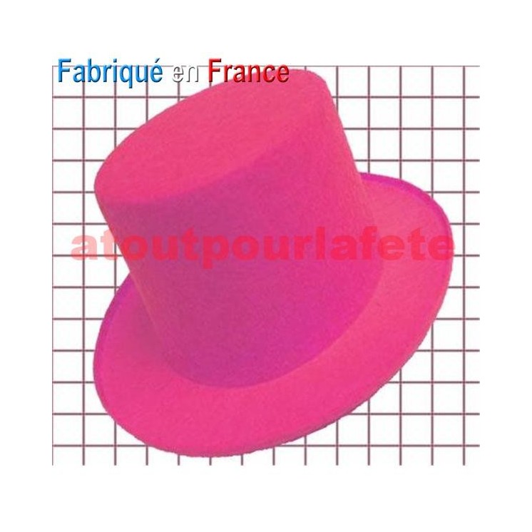 Chapeau de Conscrit Gibus Haut de Forme blanc adulte sans ruban