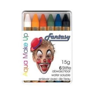 Crayons gras à maquillage à l'eau (boite de 6)