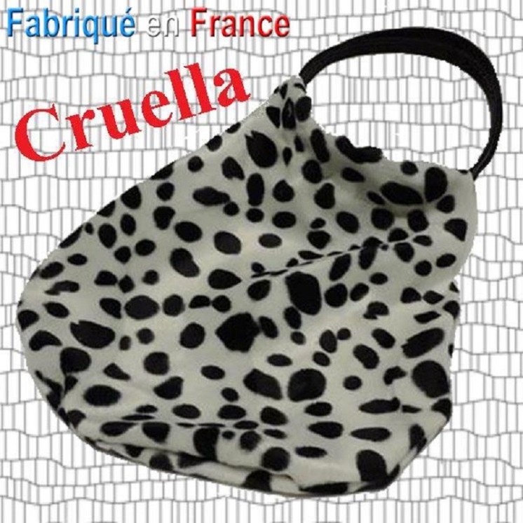 Sac à mains Cruella d' Enfer en peau de Dalmatien (factice)