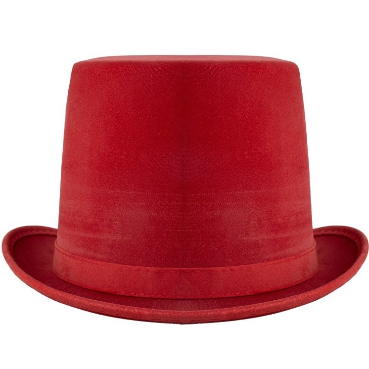 Chapeau haut de forme velours rouge