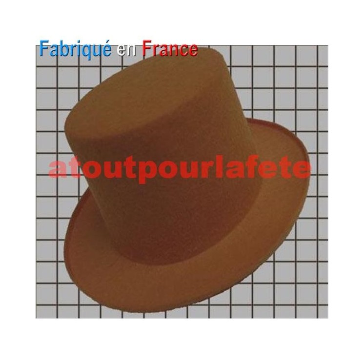 Chapeau de Conscrit Gibus Haut de Forme blanc adulte sans ruban