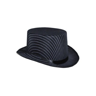 Chapeau haut de forme satiné a rayures fines