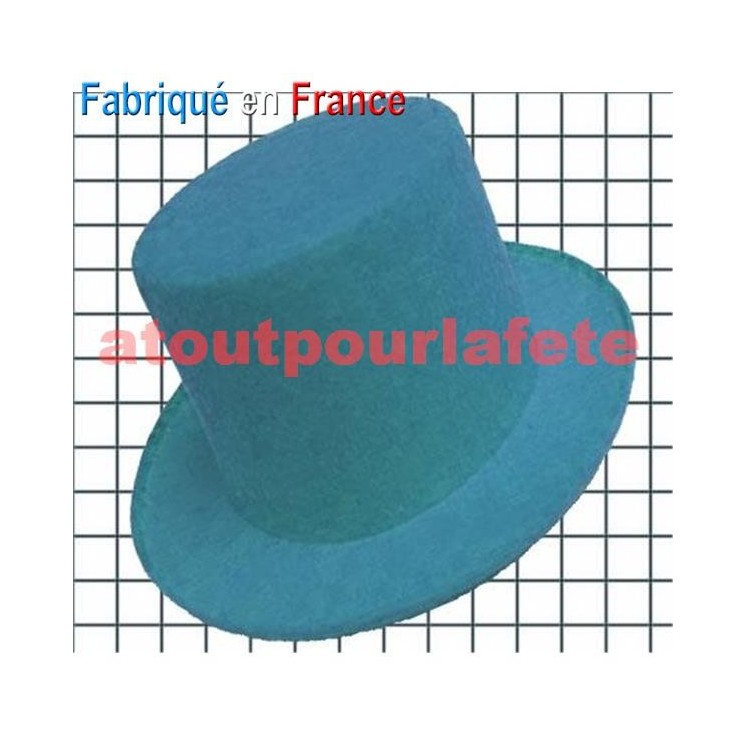 Chapeau de Conscrit Gibus Haut de Forme blanc adulte sans ruban