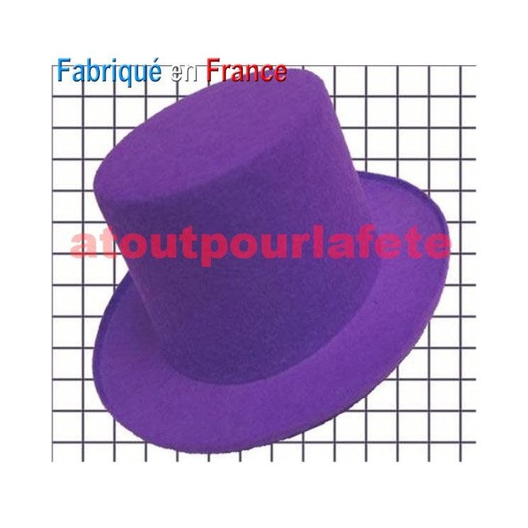 Chapeau de Conscrit Gibus Haut de Forme blanc adulte sans ruban