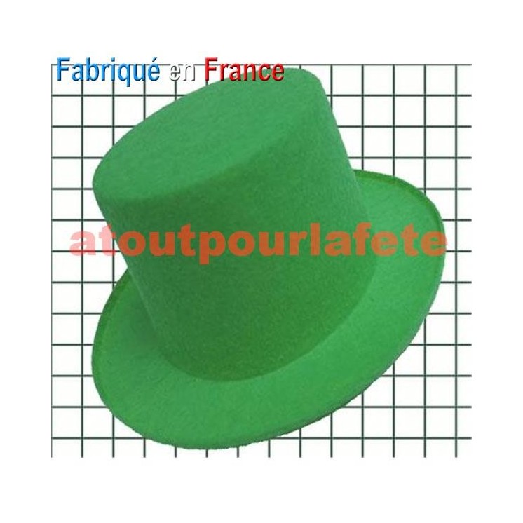Chapeau de Conscrit Gibus Haut de Forme blanc adulte sans ruban