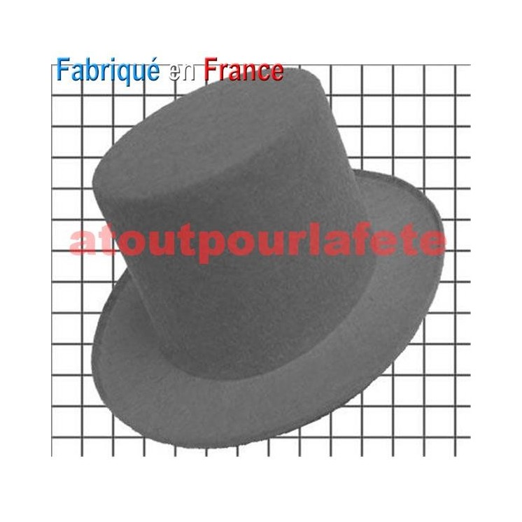 Chapeau de Conscrit Gibus Haut de Forme blanc adulte sans ruban