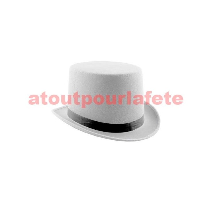 Chapeau Gibus Haut de forme avec ruban pour Conscrits, Vagues, Classards, ou deguisement