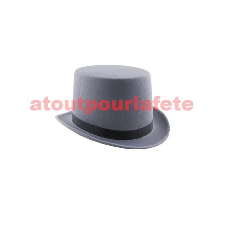 Chapeau Gibus Haut de forme avec ruban pour Conscrits, Vagues, Classards, ou deguisement