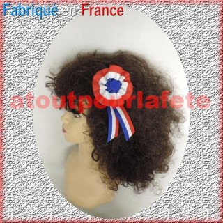 Barrette à cheveux Cocarde Tricolore 80mm