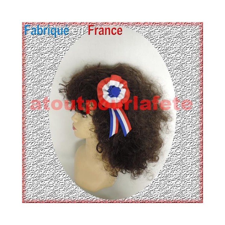 Barrette à cheveux Cocarde Tricolore 80mm