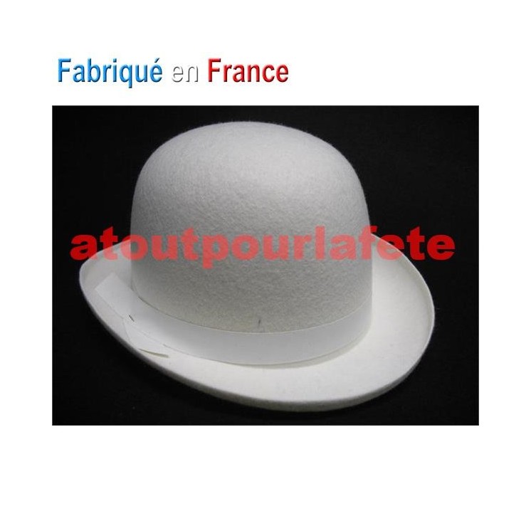 Chapeau Melon couleur adulte avec ruban