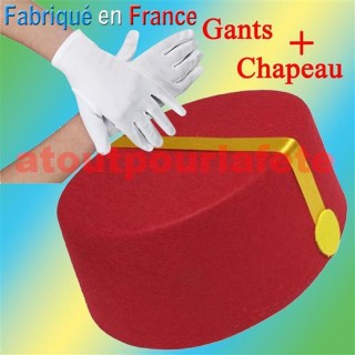 Set de déguisement Groom - Spirou 2 pièces (chapeau + gants blanc)