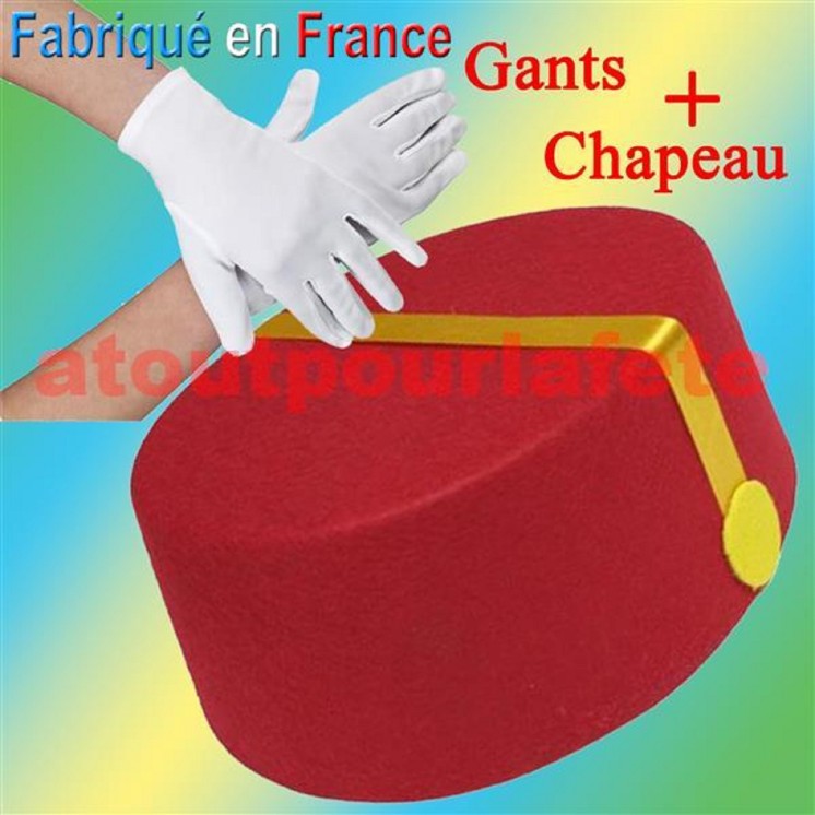 Set de déguisement Groom - Spirou 2 pièces (chapeau + gants blanc)