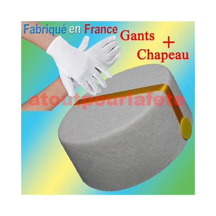 Set de déguisement Groom - Spirou 2 pièces (chapeau + gants blanc)