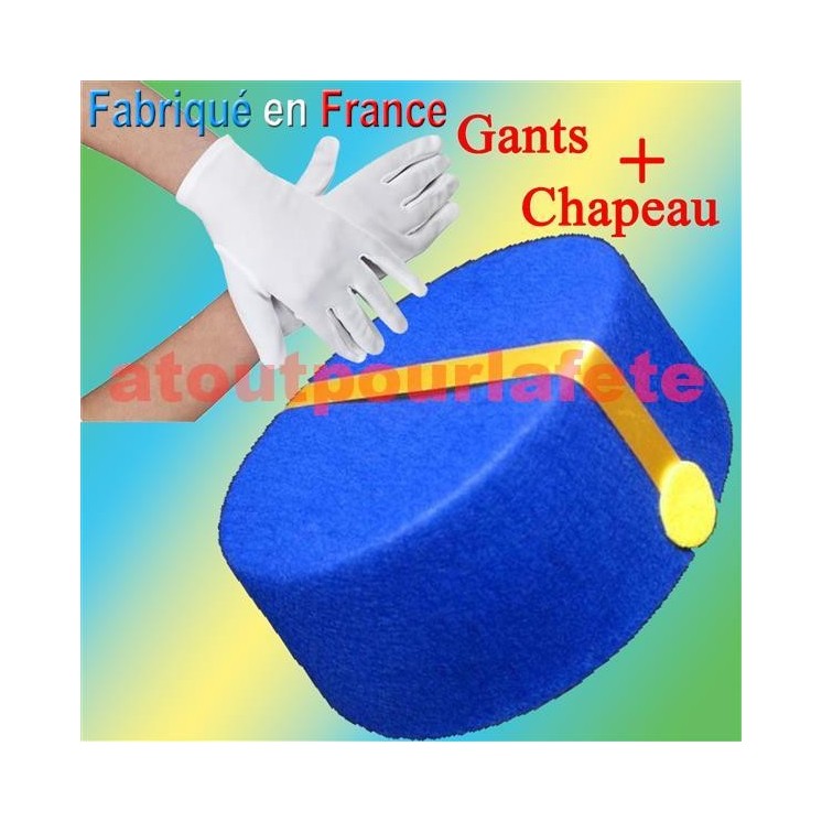 Set de déguisement Groom - Spirou 2 pièces (chapeau + gants blanc)