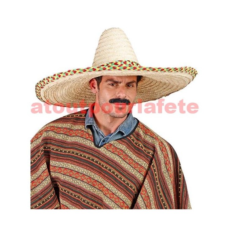 Sombrero Méxicain géant 65cms, chapeau en paille