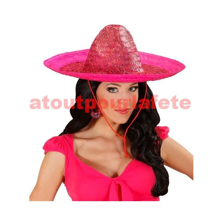 Sombrero mexicain couleur 4 coloris au choix (48cms)