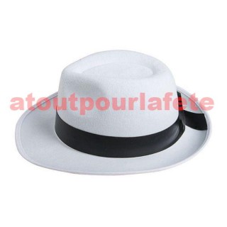 Chapeau Borsalino blanc ou noir, Gangster, Prohibition, Mafia, Jackson