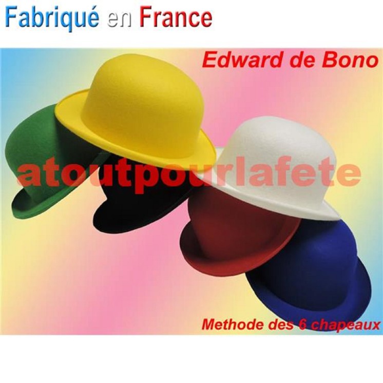 Chapeau Melon "Méthode Edward de Bono", les 6 Chapeaux de la reflexion