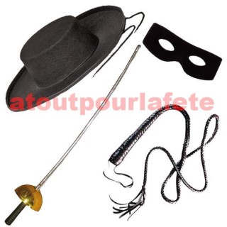 Set de Justicier Adulte, Zorro, Vengeur masqué