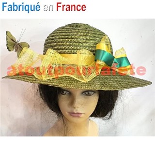 Chapeau Sainte Catherine "Jade" (paille)