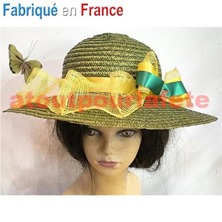 Chapeau Sainte Catherine "Jade" (paille)