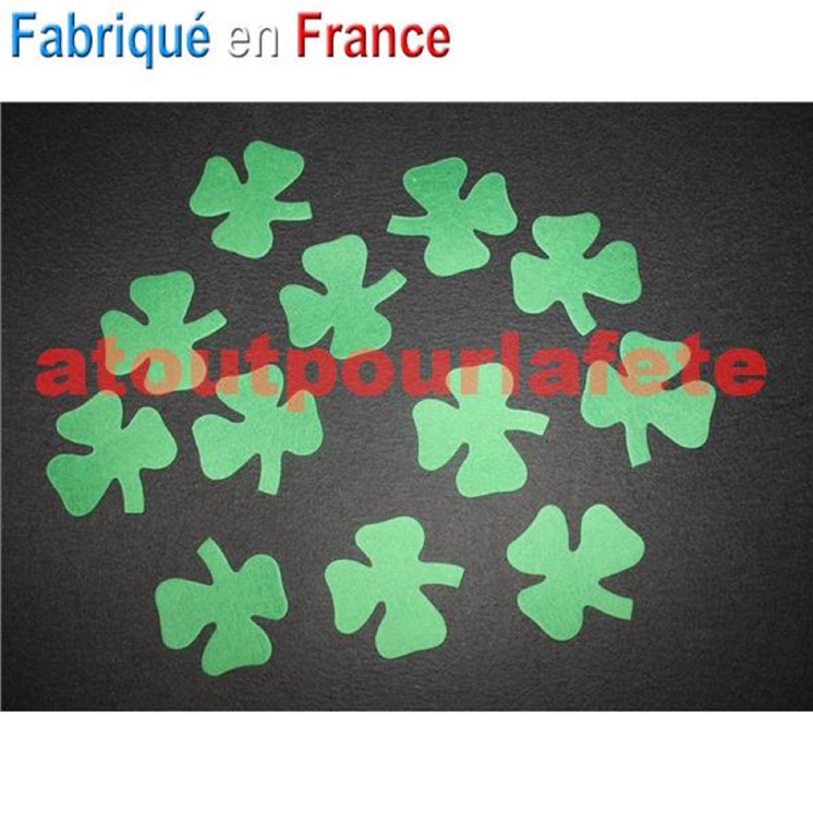 Sachet de 12 motifs Trefle en feutre, Décoration St Patrick,