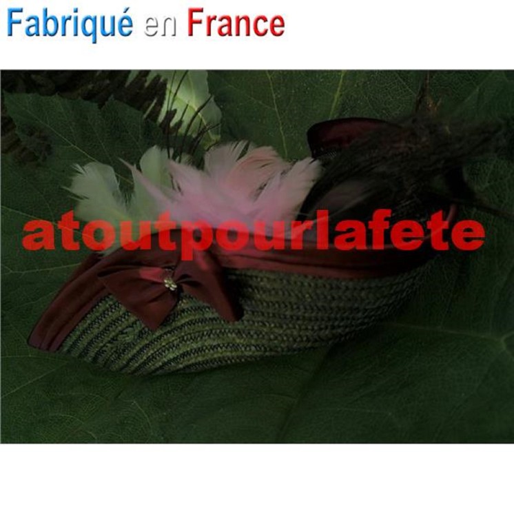 Chapeau Tricorne Pompadour adulte en paille